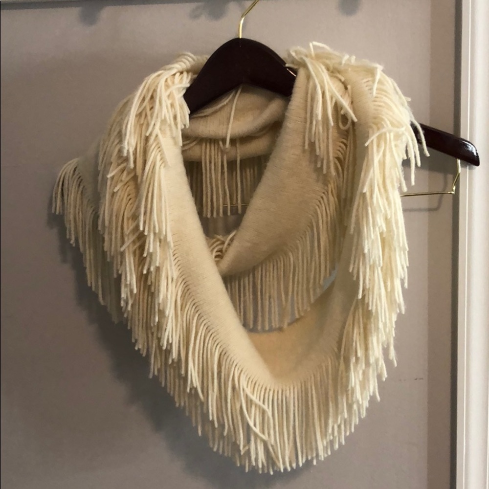 Cream Fringed Scarf